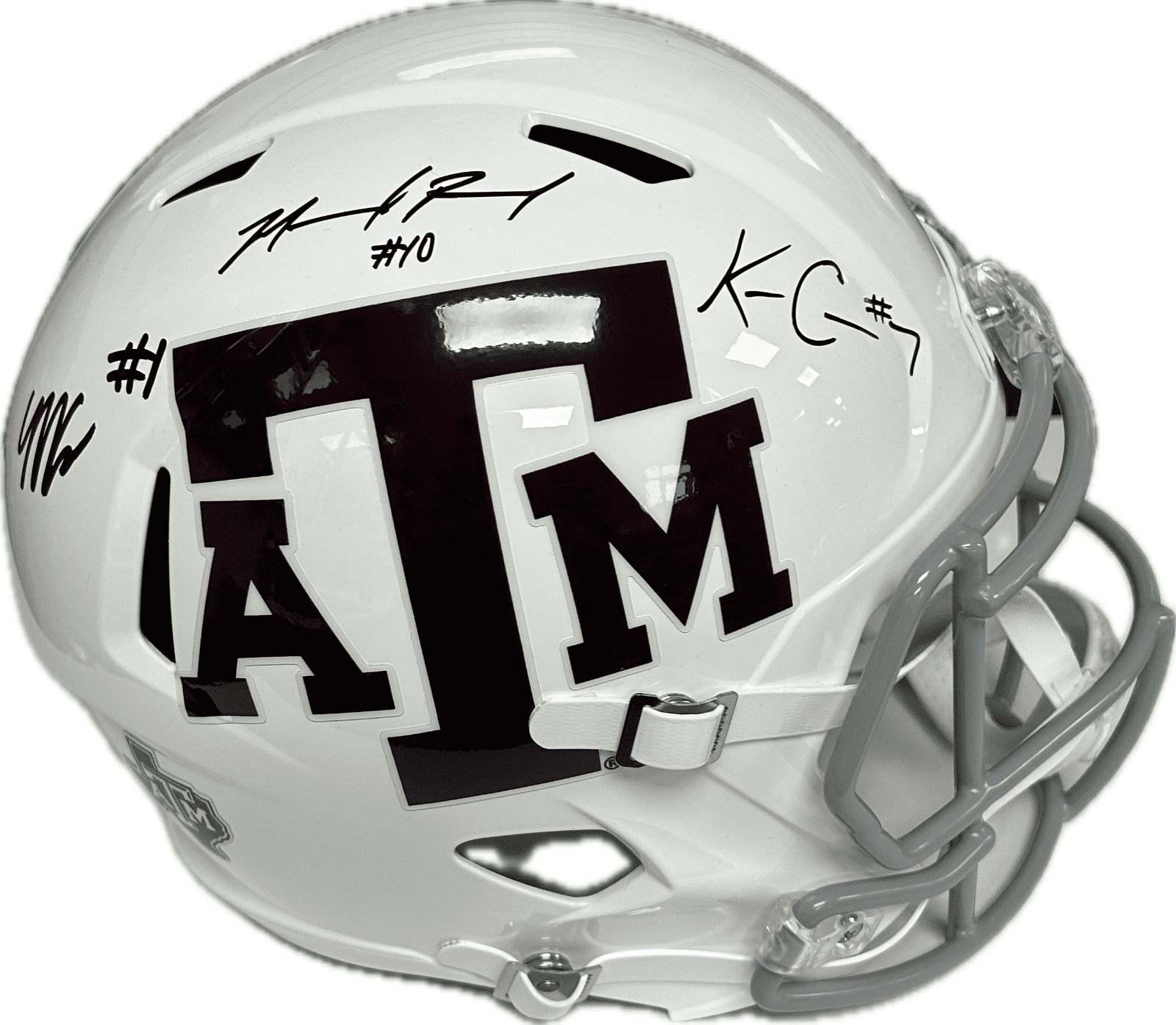 MARCEL REED KC CONCEPCION MARIO CRAVER SIGNED A&M WHITE FULL SIZE HELMET JSA - Image 4