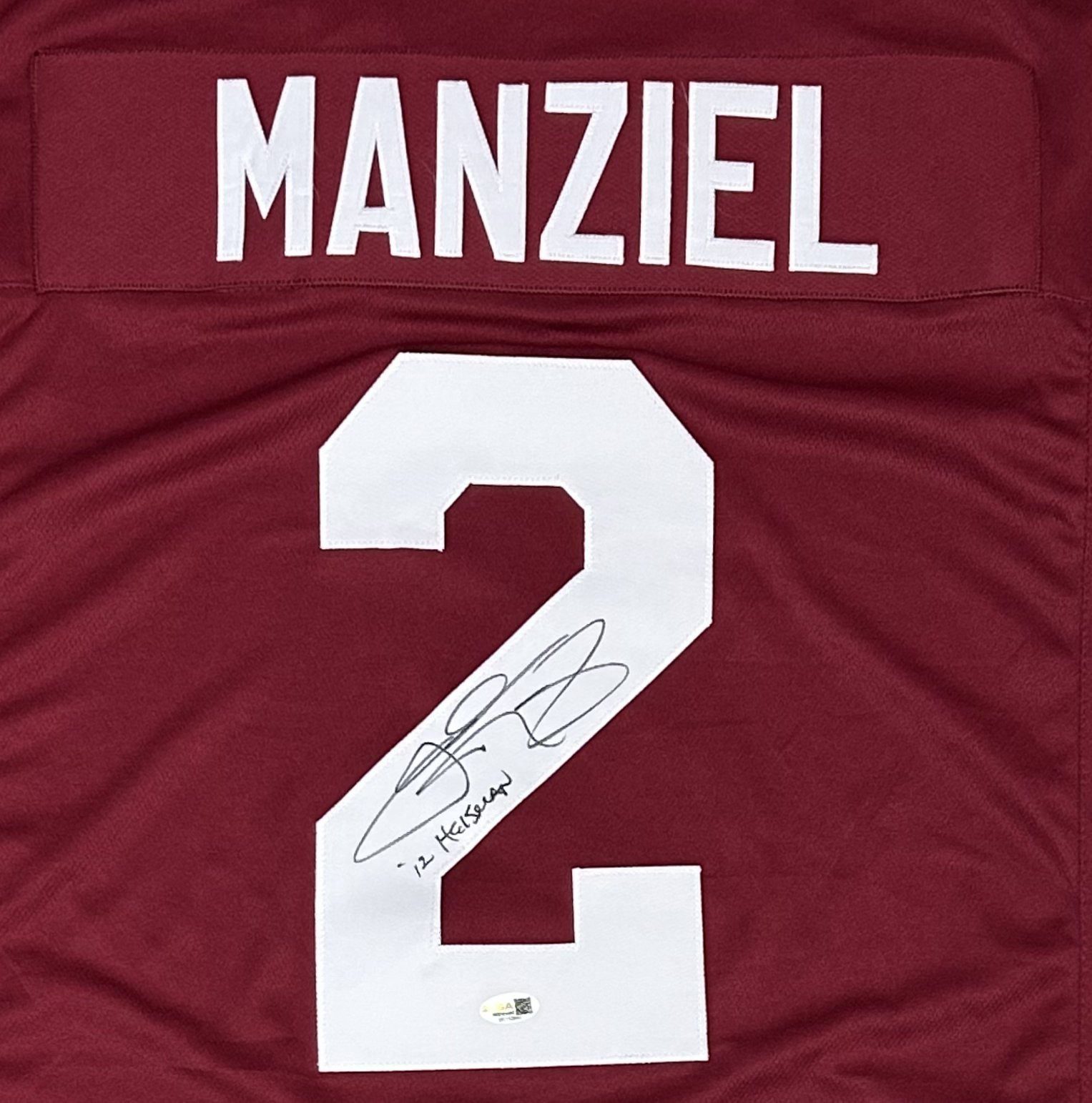 JOHNNY MANZIEL AUTOGRAPHED MAROON CUSTOM JERSEY JSA '12 HEISMAN - Image 3
