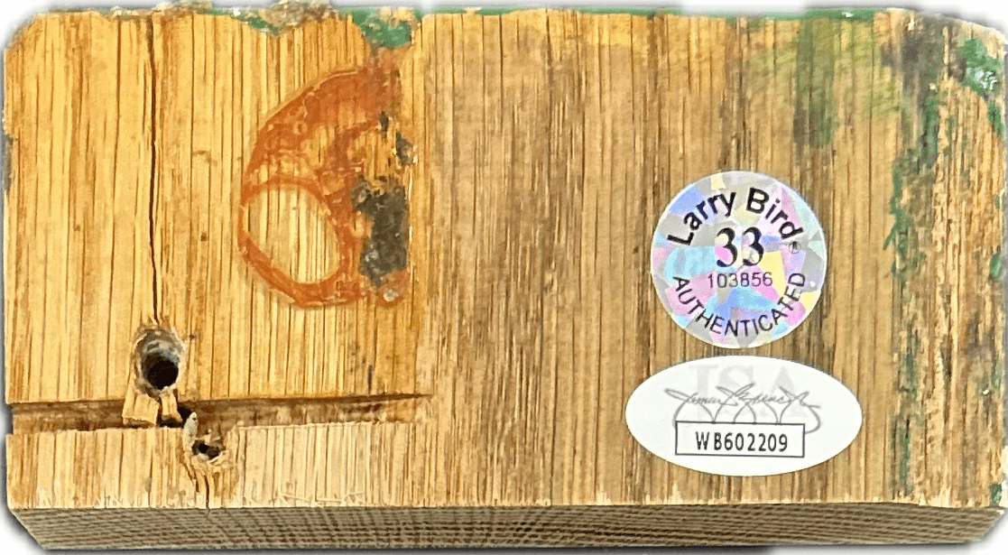 Larry Bird Signed Boston Garden Green Parquet Court Floor 4x2x1 JSA WB602209 - Image 8