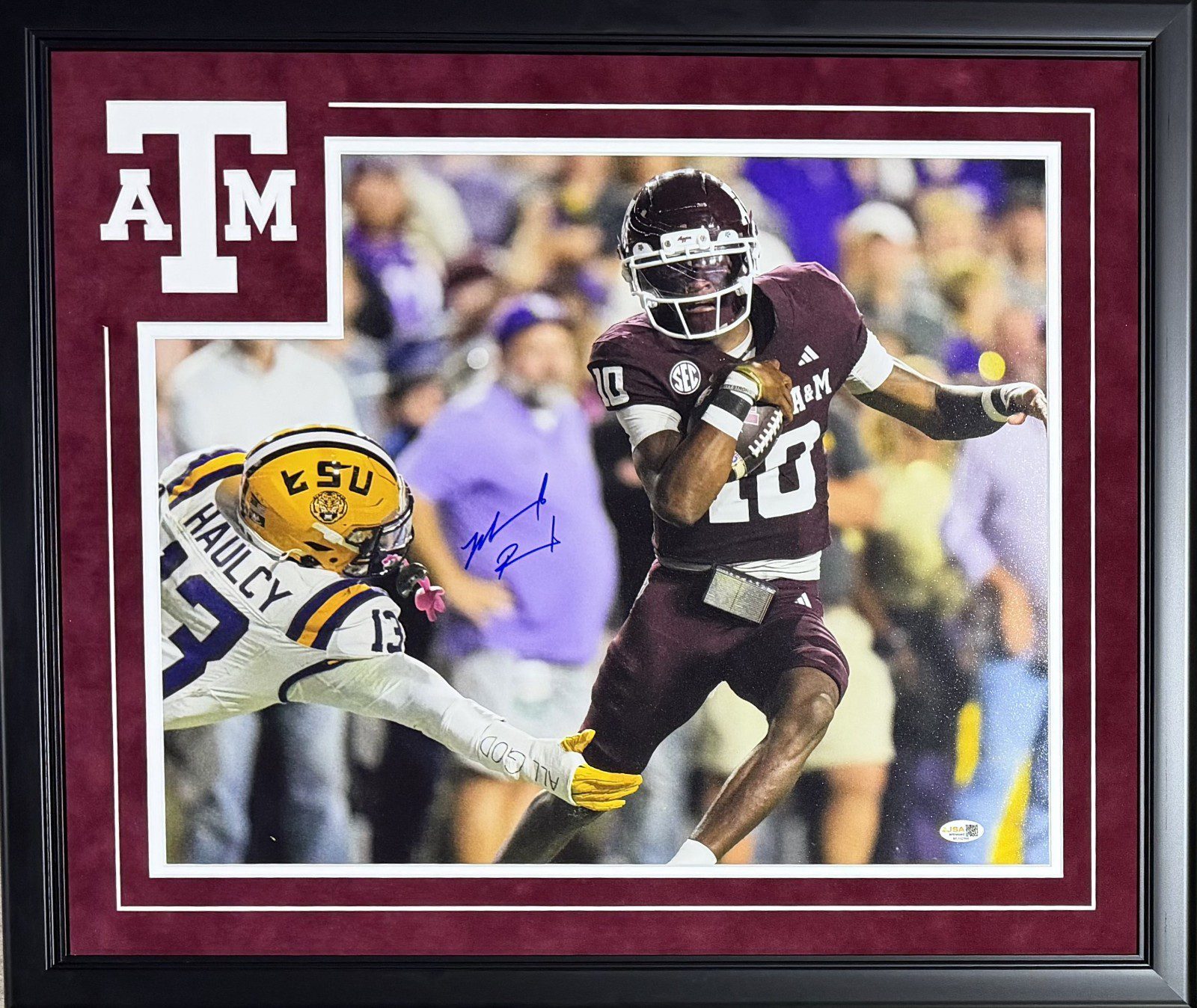MARCEL REED AUTOGRAPHED FRAMED 16x20 PHOTO JSA TEXAS A&M AGGIES #4