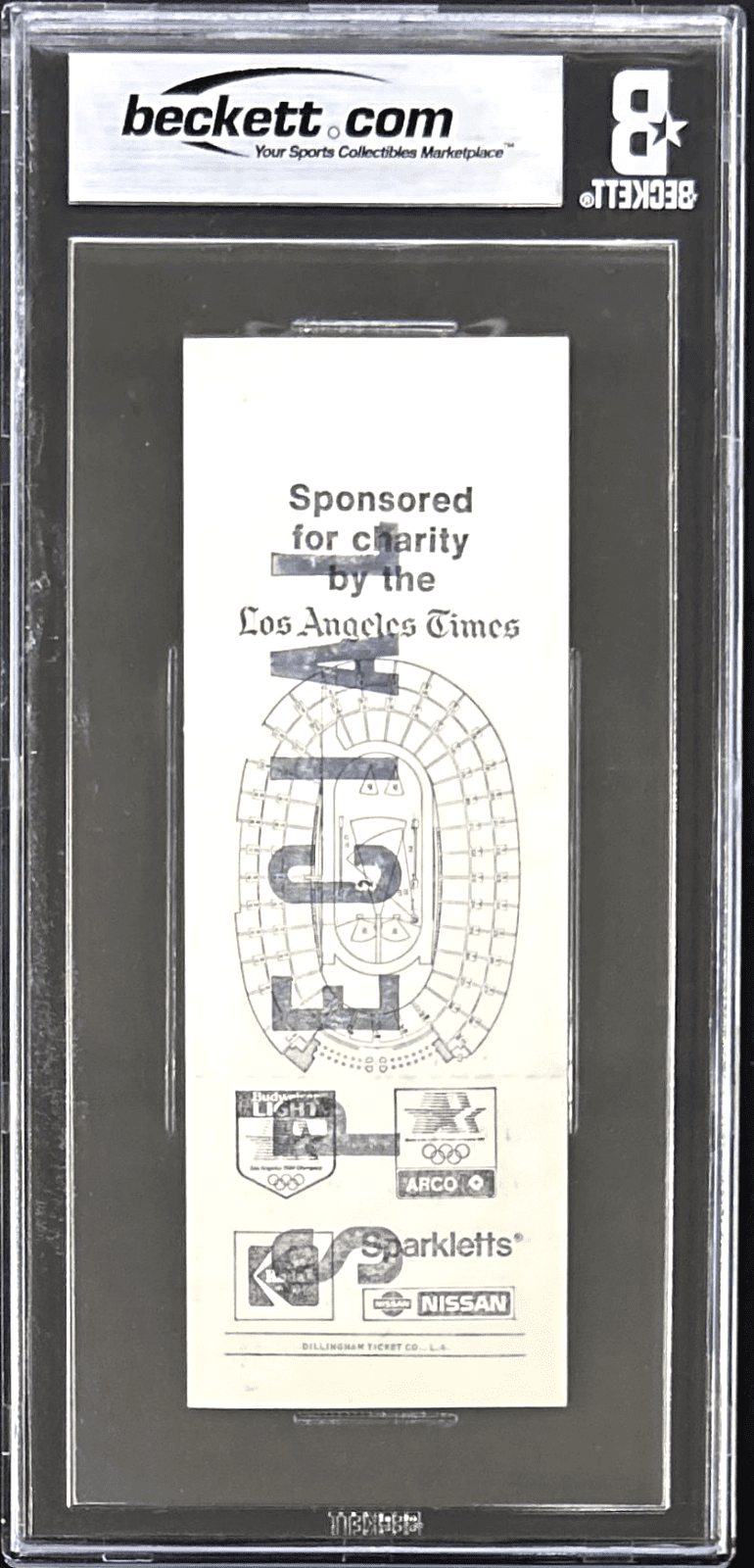 CARL LEWIS AUTOGRAPHED 1984 USA OLYMPICS TRIALS DAY 1 TICKET STUB BAS 17109791 - Image 3