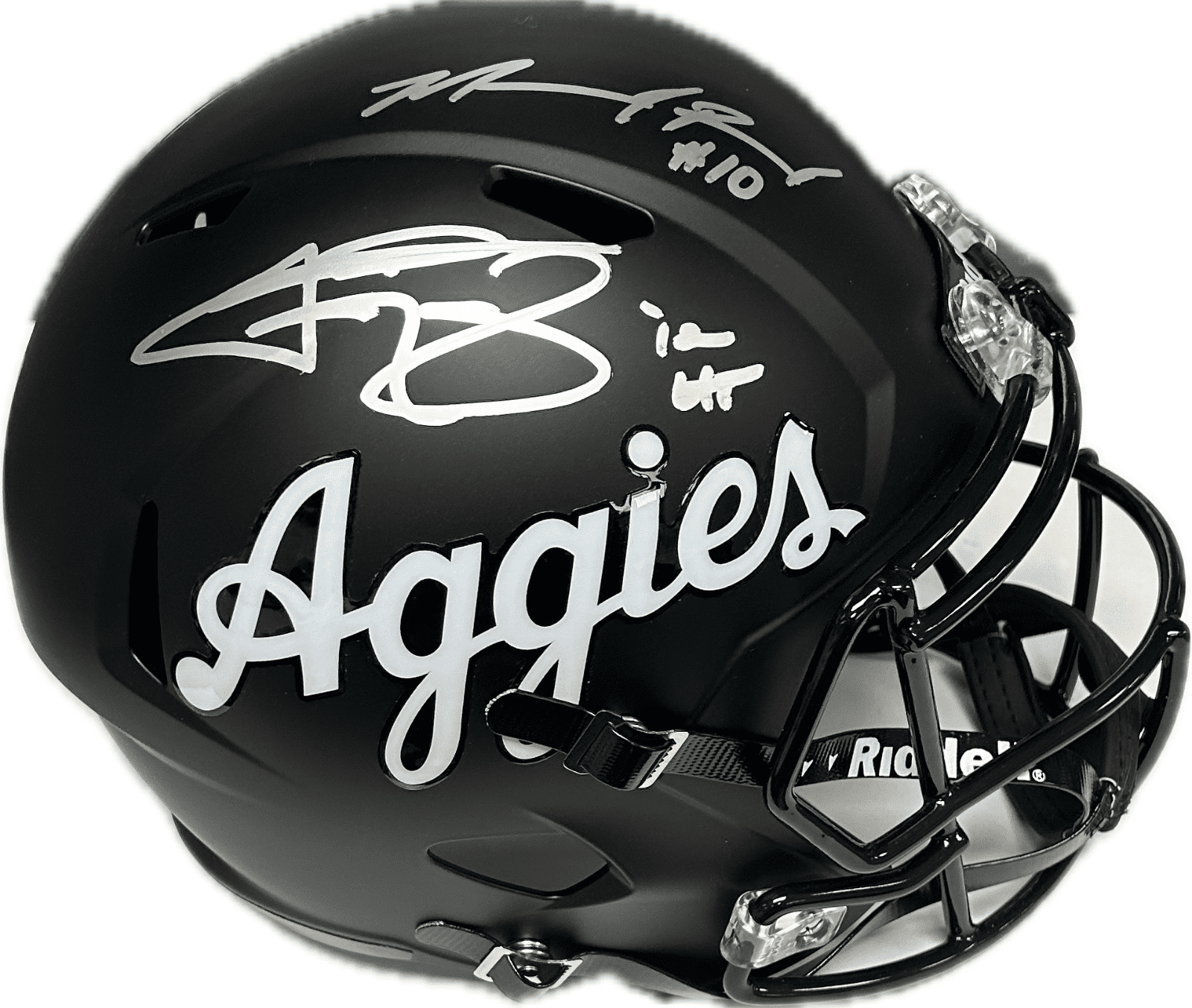 MARCEL REED & JOHNNY MANZIEL AUTOGRAPHED TEXAS A&M BLACK FULL SIZE HELMET JSA