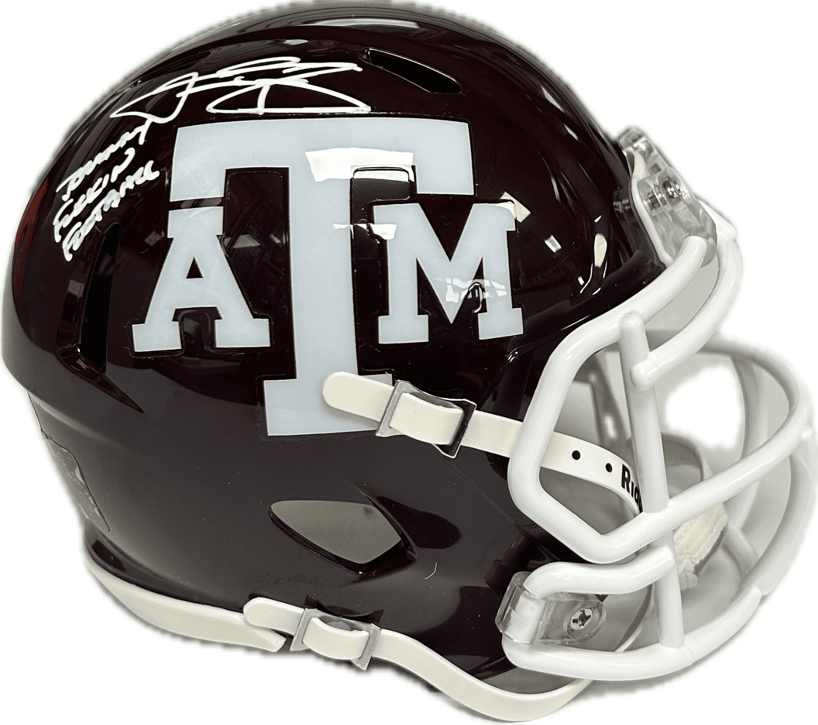JOHNNY MANZIEL AUTOGRAPHED MAROON A&M SPEED MINI HELMET JSA JOHNNY FN FOOTBALL