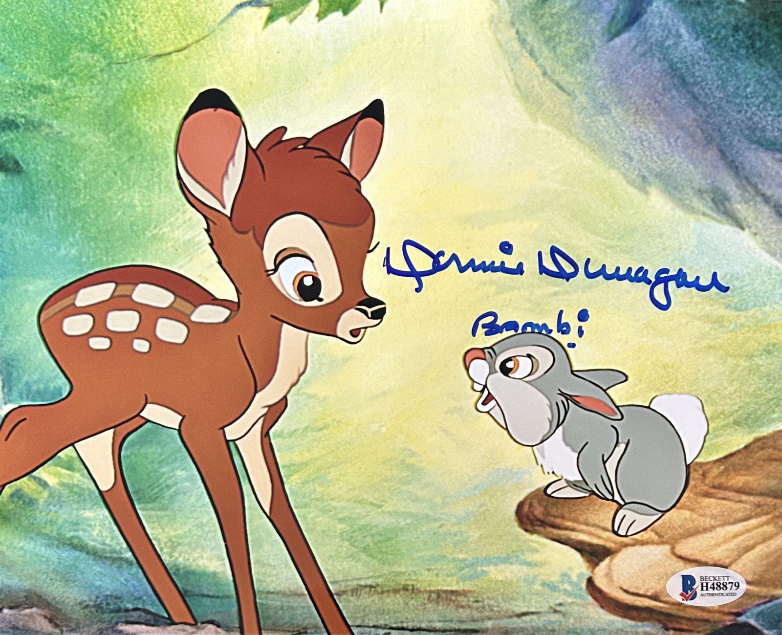 DONNIE DUNAGAN SIGNED 8x10 PHOTO BECKETT BAMBI 2 BLUE