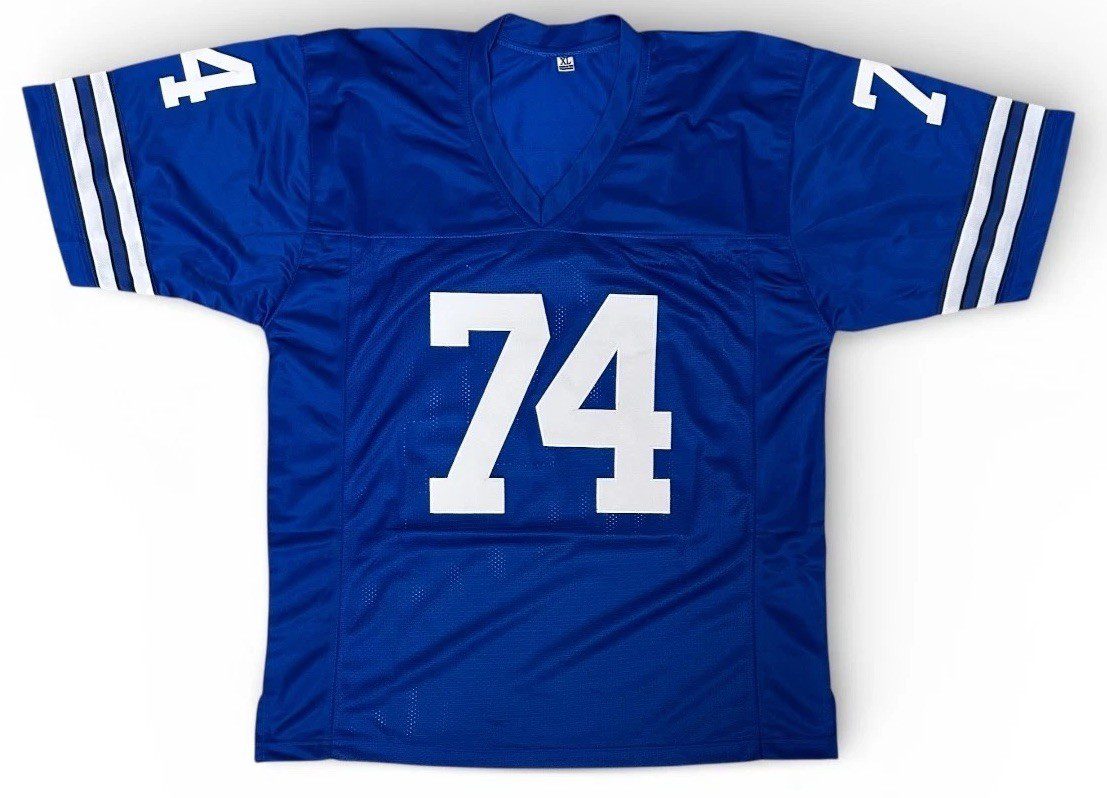 BOB LILLY SIGNED CUSTOM BLUE JERSEY JSA - Image 2