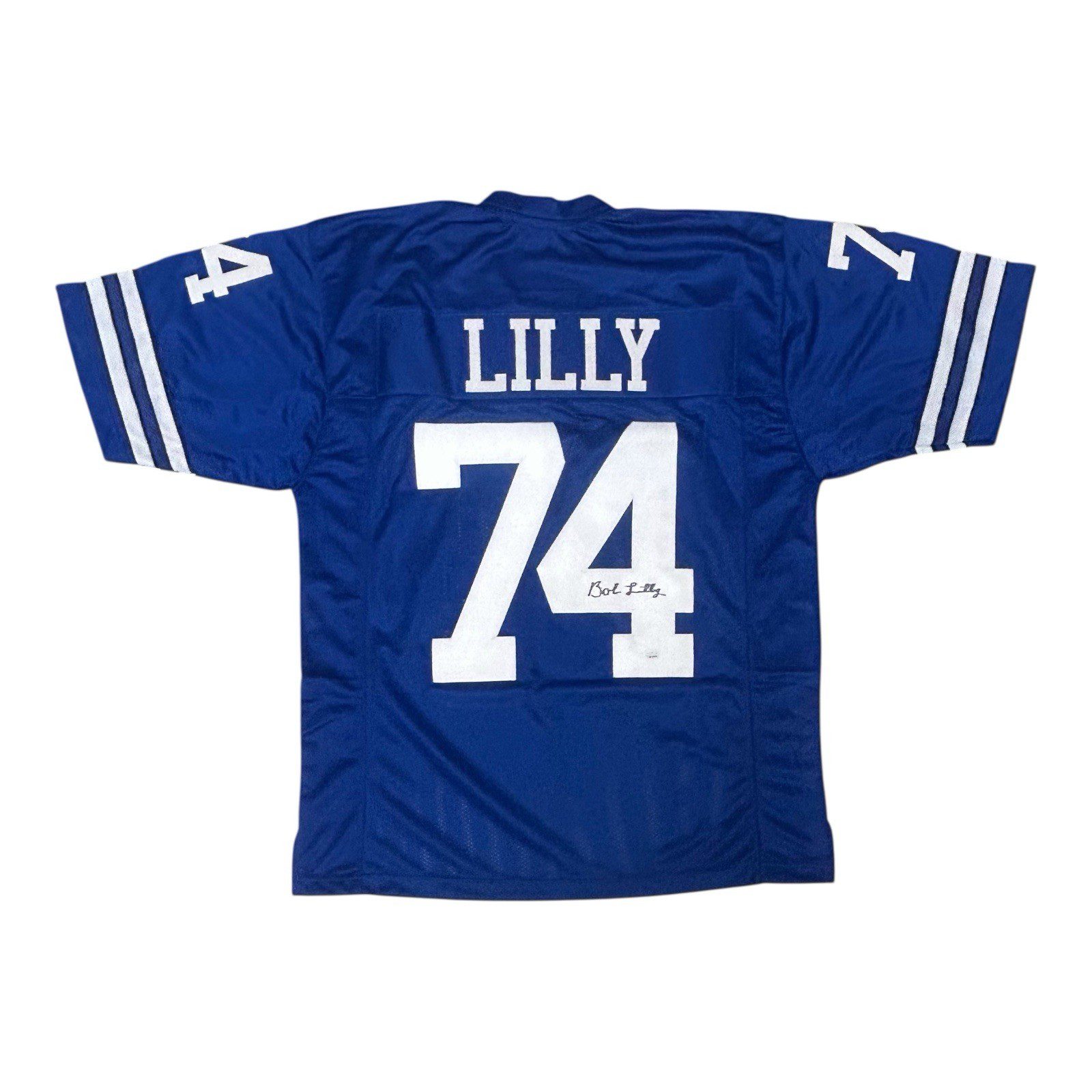 BOB LILLY SIGNED CUSTOM BLUE JERSEY JSA