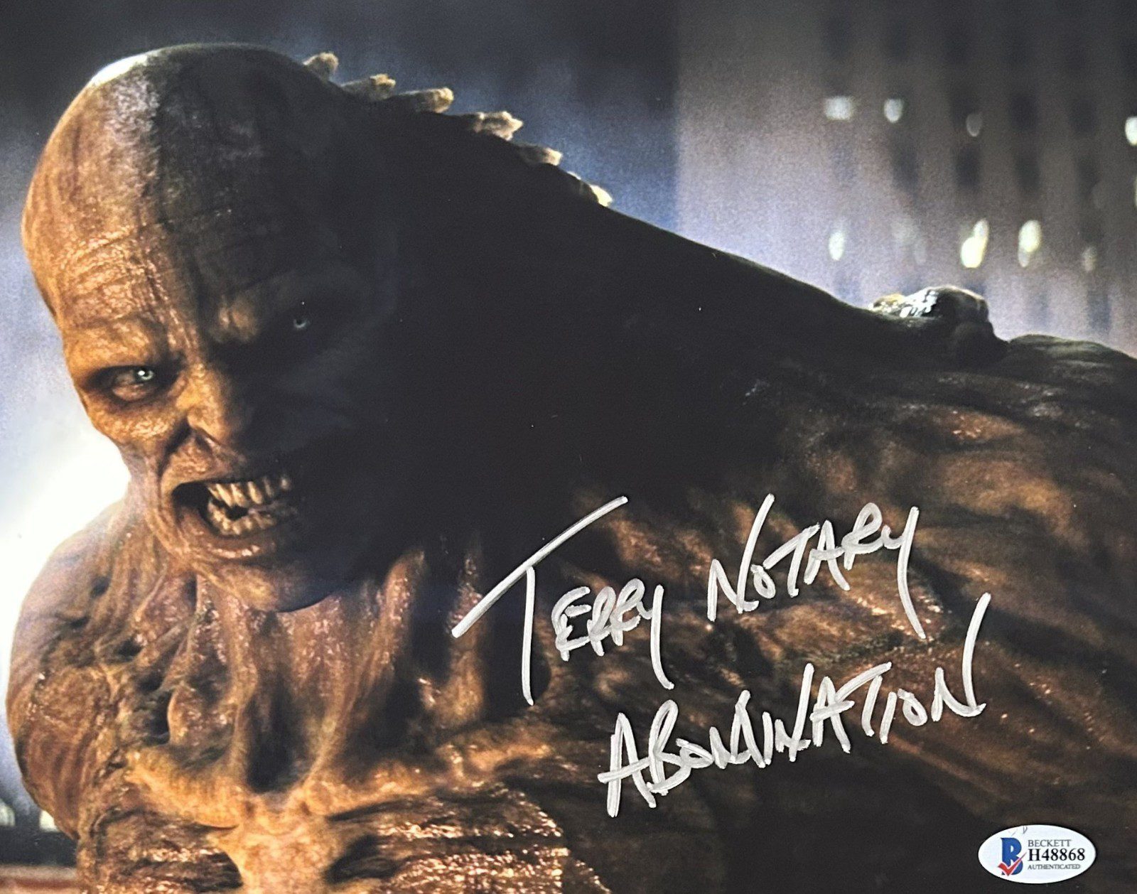 TERRY NOTARY SIGNED 8x10 PHOTO BECKETT ABOMINATION "THE INCREDIBLE HULK"