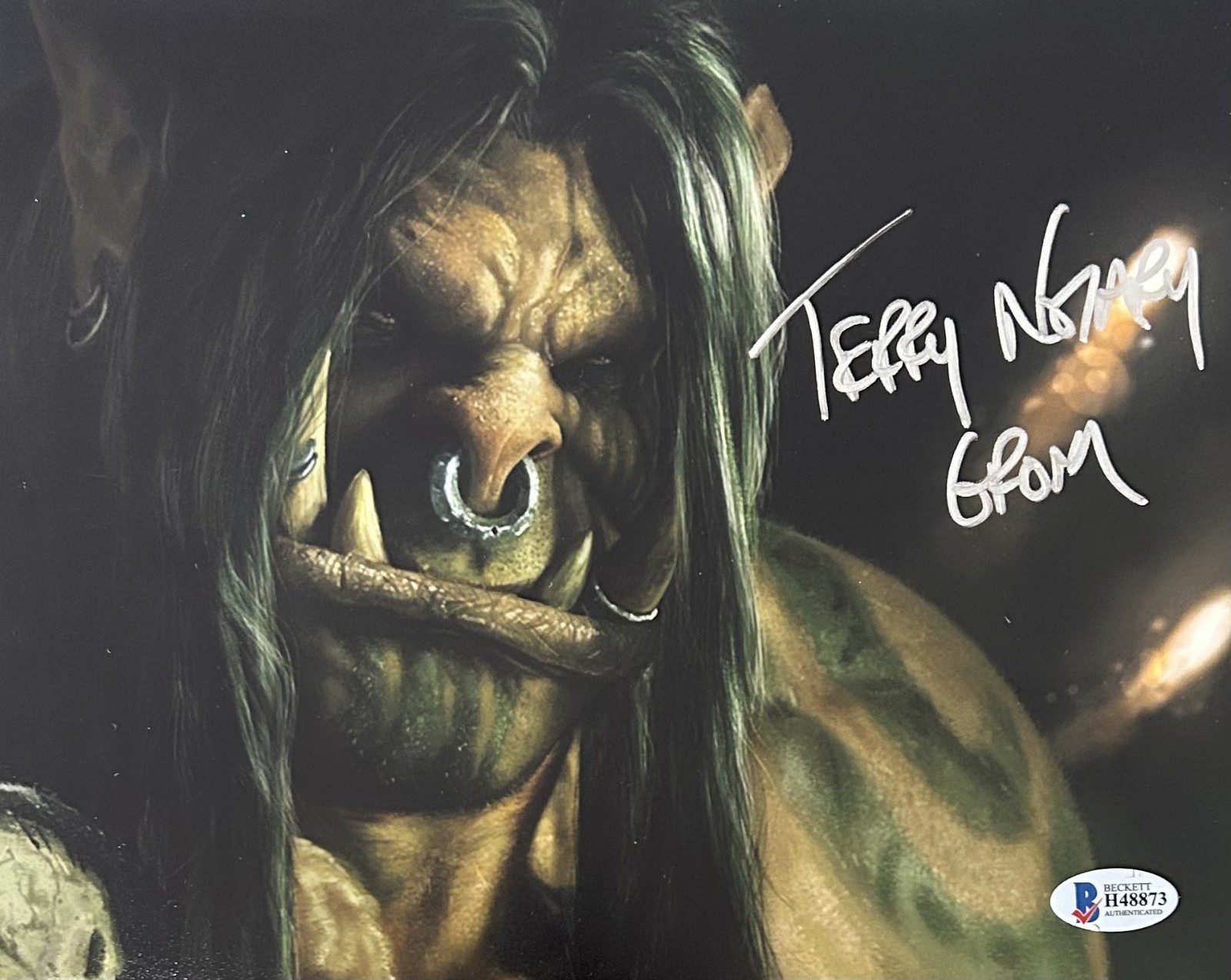 TERRY NOTARY SIGNED 8x10 PHOTO BECKETT GROM "WARCRAFT" 1