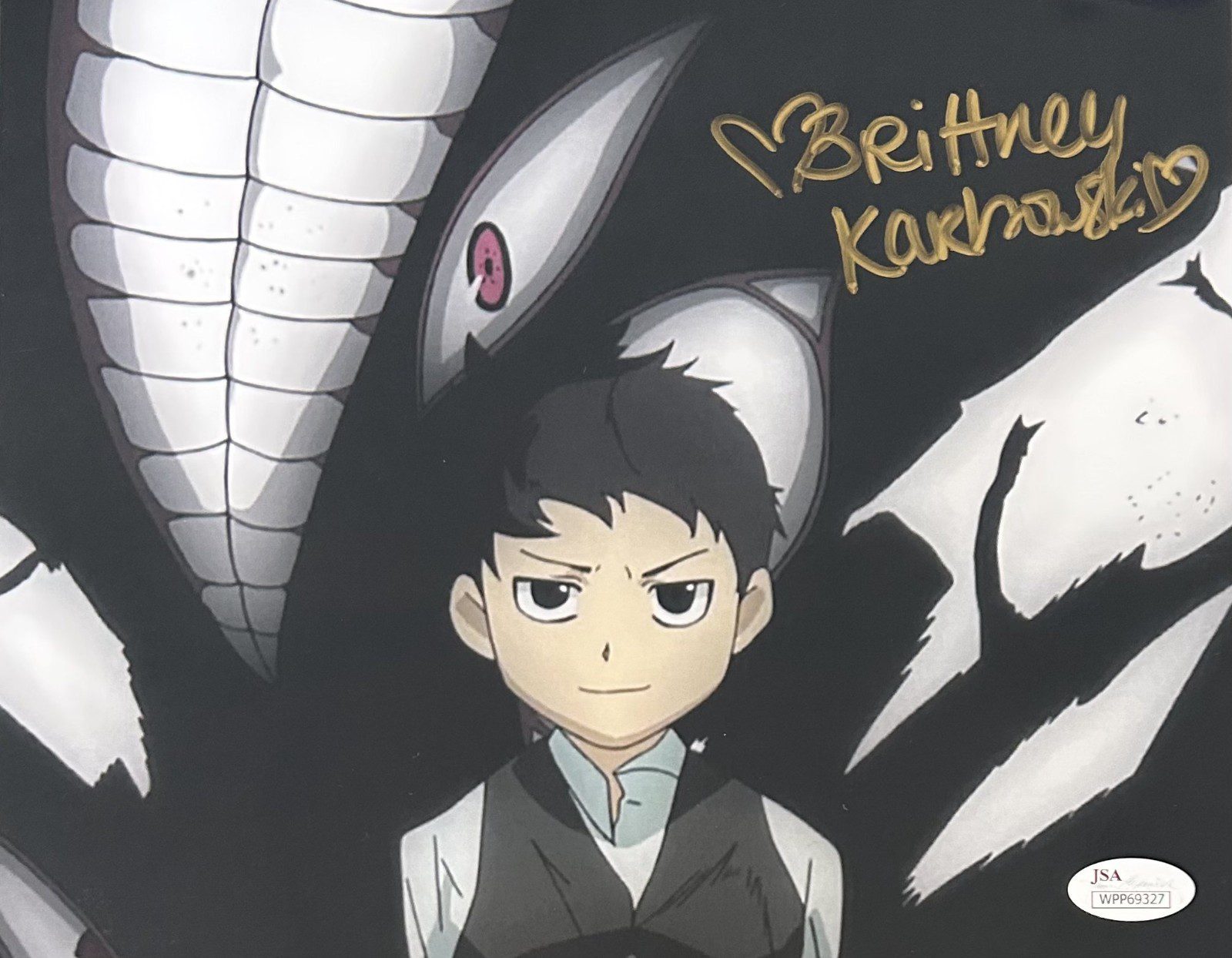 BRITTNEY KARBOWSKI SIGNED 8x10 PHOTO JSA FULL METAL ALCHEMIST