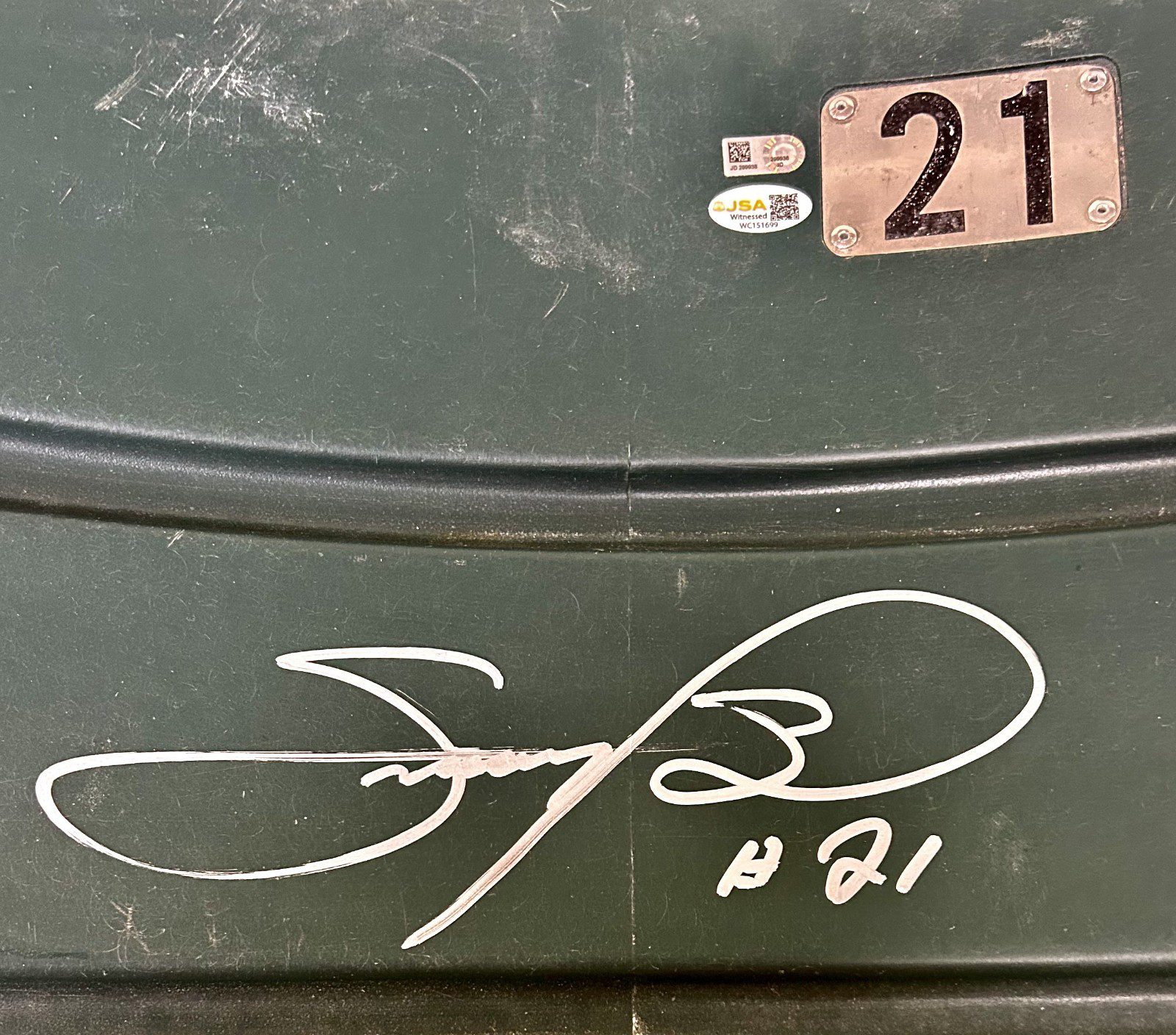SAMMY SOSA SIGNED ORIGINAL GREEN WRIGLEY FIELD SEAT BACK MLB & JSA WC151699 - Image 2