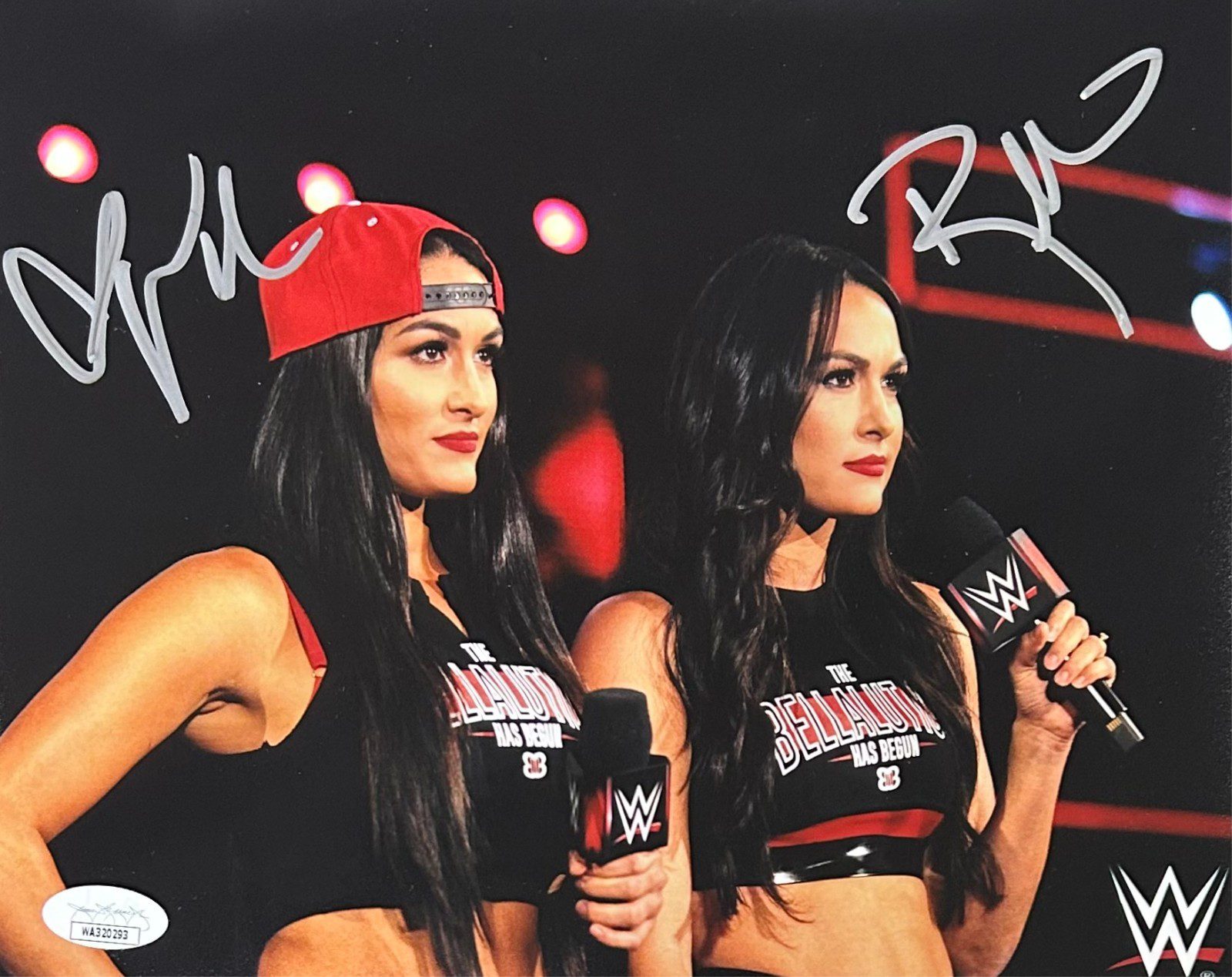 THE BELLA TWINS BRIE & NIKKI AUTOGRAPHED 8x10 PHOTO JSA #2