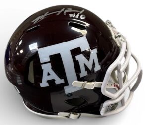 MARCEL REED AUTOGRAPHED MAROON TEXAS A&M SPEED MINI HELMET JSA SILVER #10