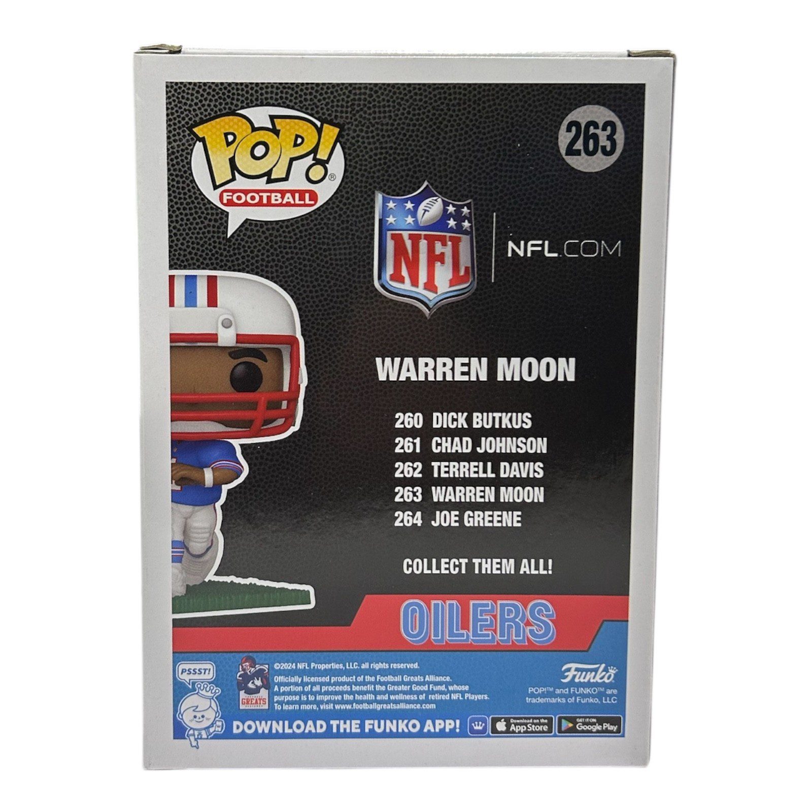 WARREN MOON ATUOGRAPHED HOUSTON OILERS FUNKO POP 263 BECKETT AUTHENTICATED - Image 3