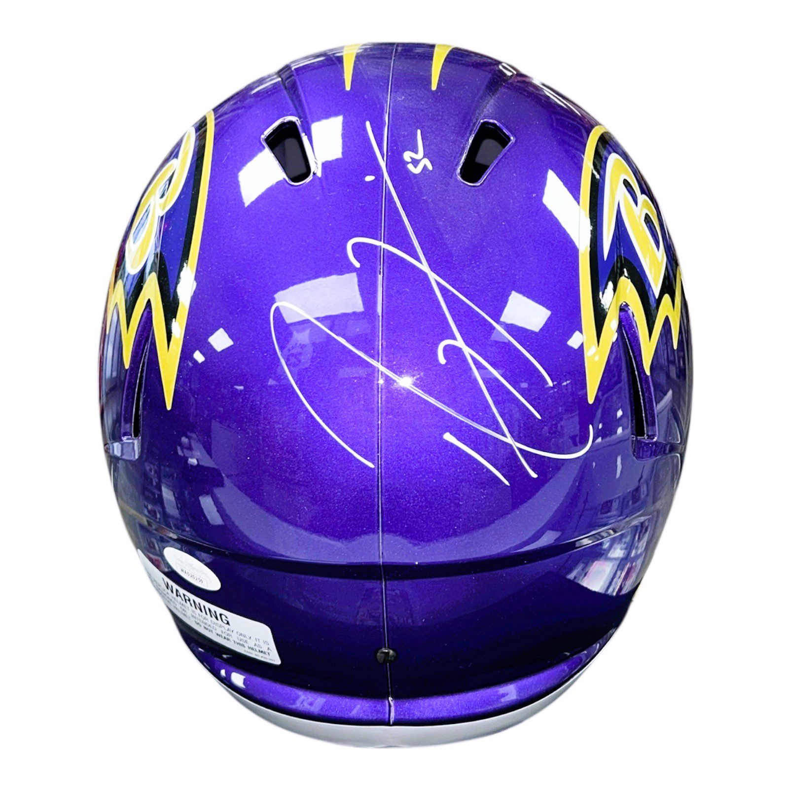 RAY LEWIS BALTIMORE RAVENS FULL SIZE FLASH SPEED REPLICA HELMET JSA - Image 4