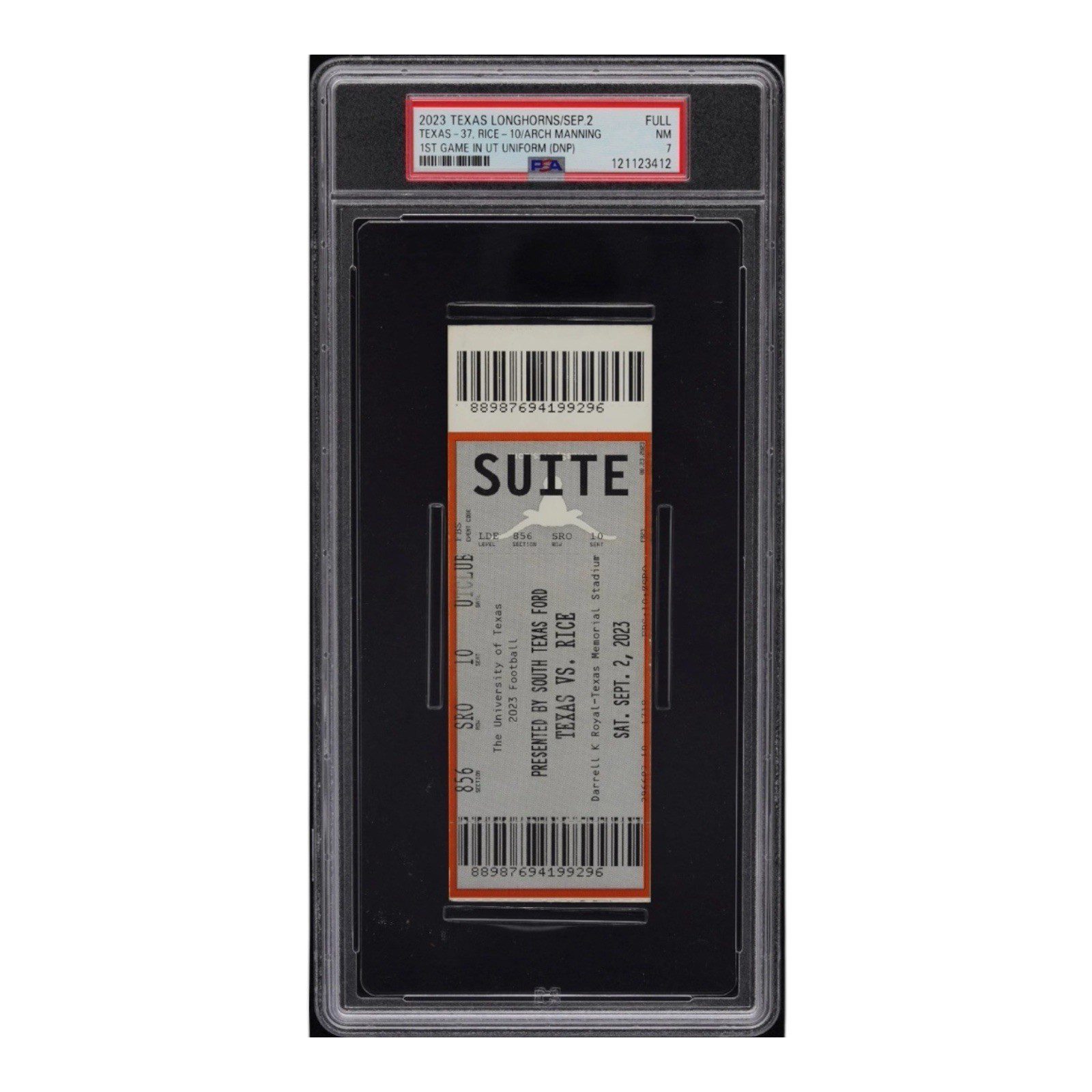 ARCH MANNING 9/2/23 TEXAS LONGHORNS FULL TICKET PSA/DNA 1st GAME IN UT UNIFORM - Image 2