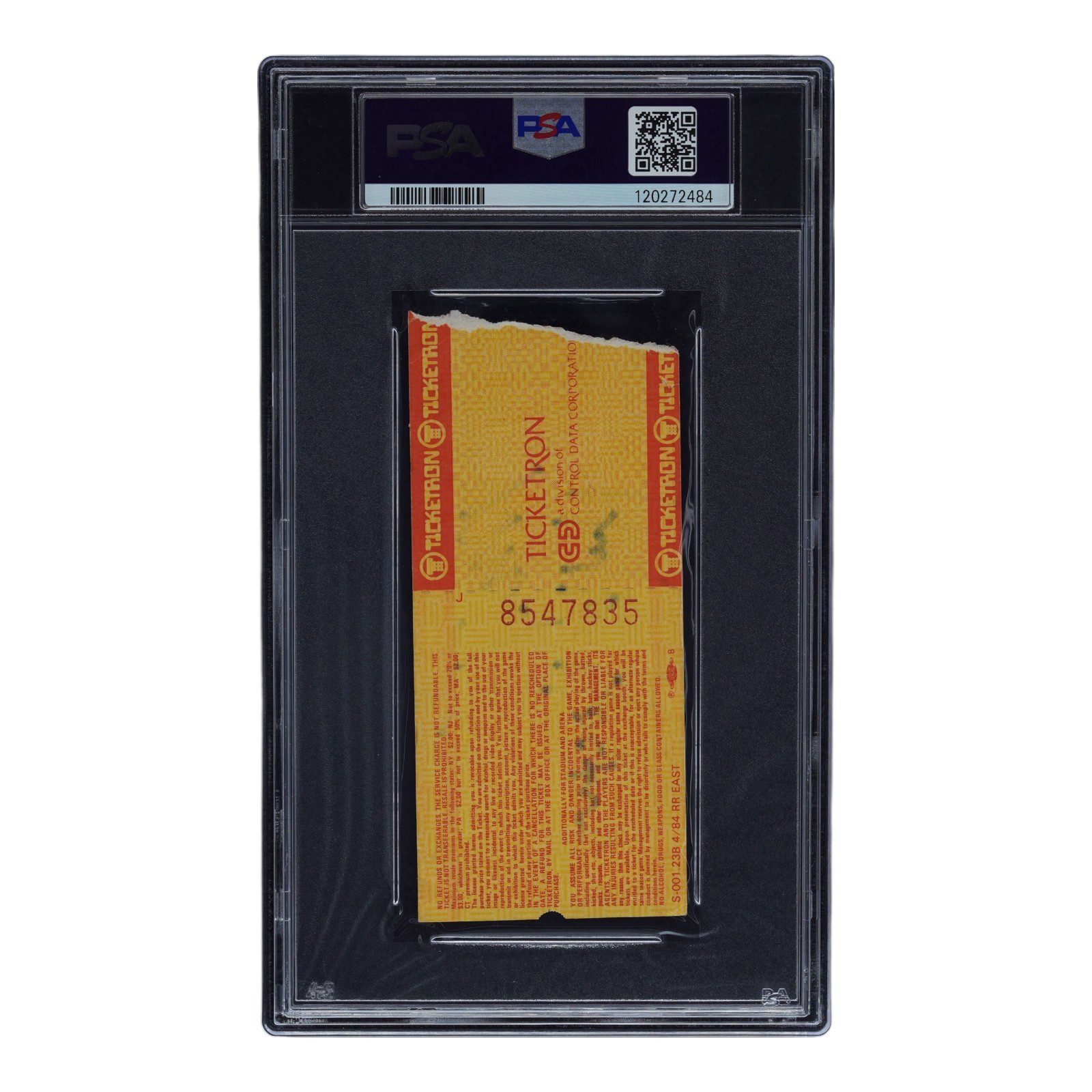 HULK HOGAN MR. T AUTOGRAPHED 1985 1st WRESTLEMANIA CCTV TICKET STUB PSA 4 POP 1 - Image 3