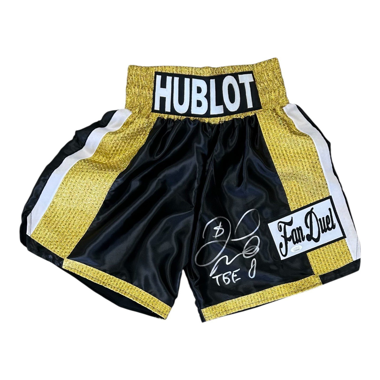 FLOYD MAYWEATHER JR. AUTOGRAPHED BOXING TRUNKS JSA w INSCRIPTIONS TBE $