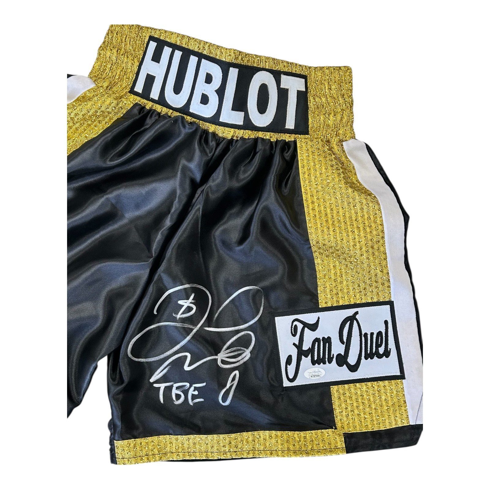 FLOYD MAYWEATHER JR. AUTOGRAPHED BOXING TRUNKS JSA w INSCRIPTIONS TBE $ - Image 2