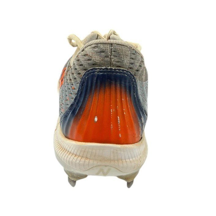 JEREMY PENA SIGNED 2024 SEASON GAME USED ASTROS WORN BASEBALL CLEATS GRAY/ORANGE - Image 13