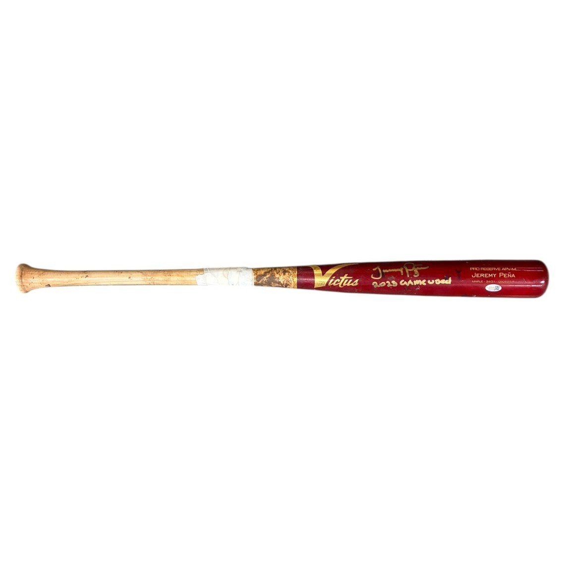 JEREMY PENA SIGNED 2023 ASTROS VICTUS GAME USED CRACKED BAT PRO RESERVE APV-M G