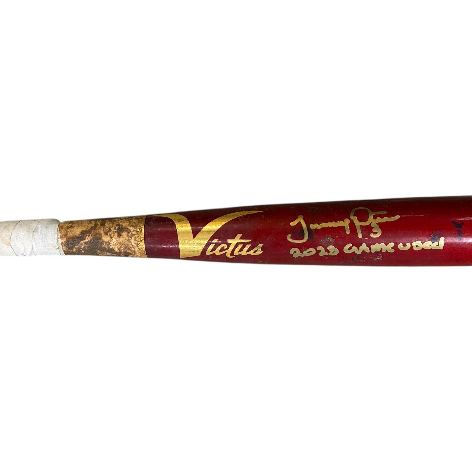JEREMY PENA SIGNED 2023 ASTROS VICTUS GAME USED CRACKED BAT PRO RESERVE APV-M G - Image 3