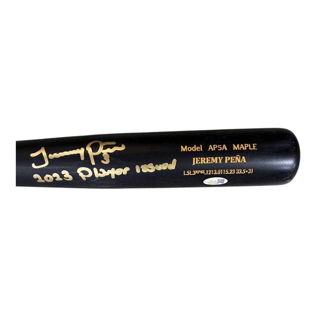 JEREMY PENA SIGNED 2023 ASTROS CHANDLER PLAYER ISSUED BAT MODEL AP5A MAPLE - Image 3