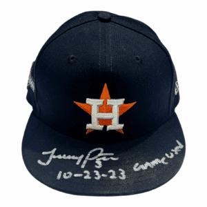 JEREMY PENA SIGNED 2023 POSTSEASON GAME USED NEW ERA HOUSTON ASTROS HAT MLB HOLO