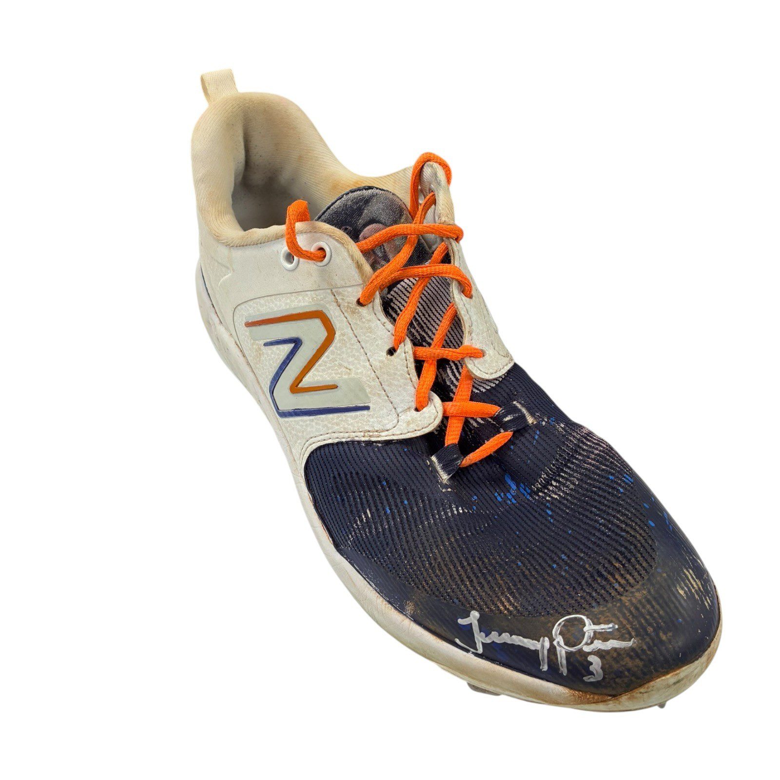 JEREMY PENA SIGNED GAME USED HOUSTON ASTROS WORN BASEBALL CLEATS BLUE/WHITE - Image 6