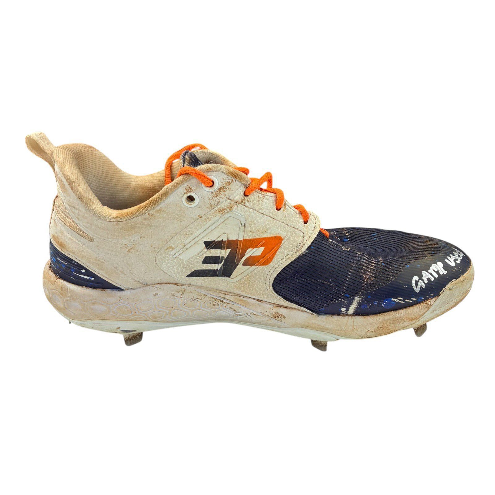 JEREMY PENA SIGNED GAME USED HOUSTON ASTROS WORN BASEBALL CLEATS BLUE/WHITE - Image 14