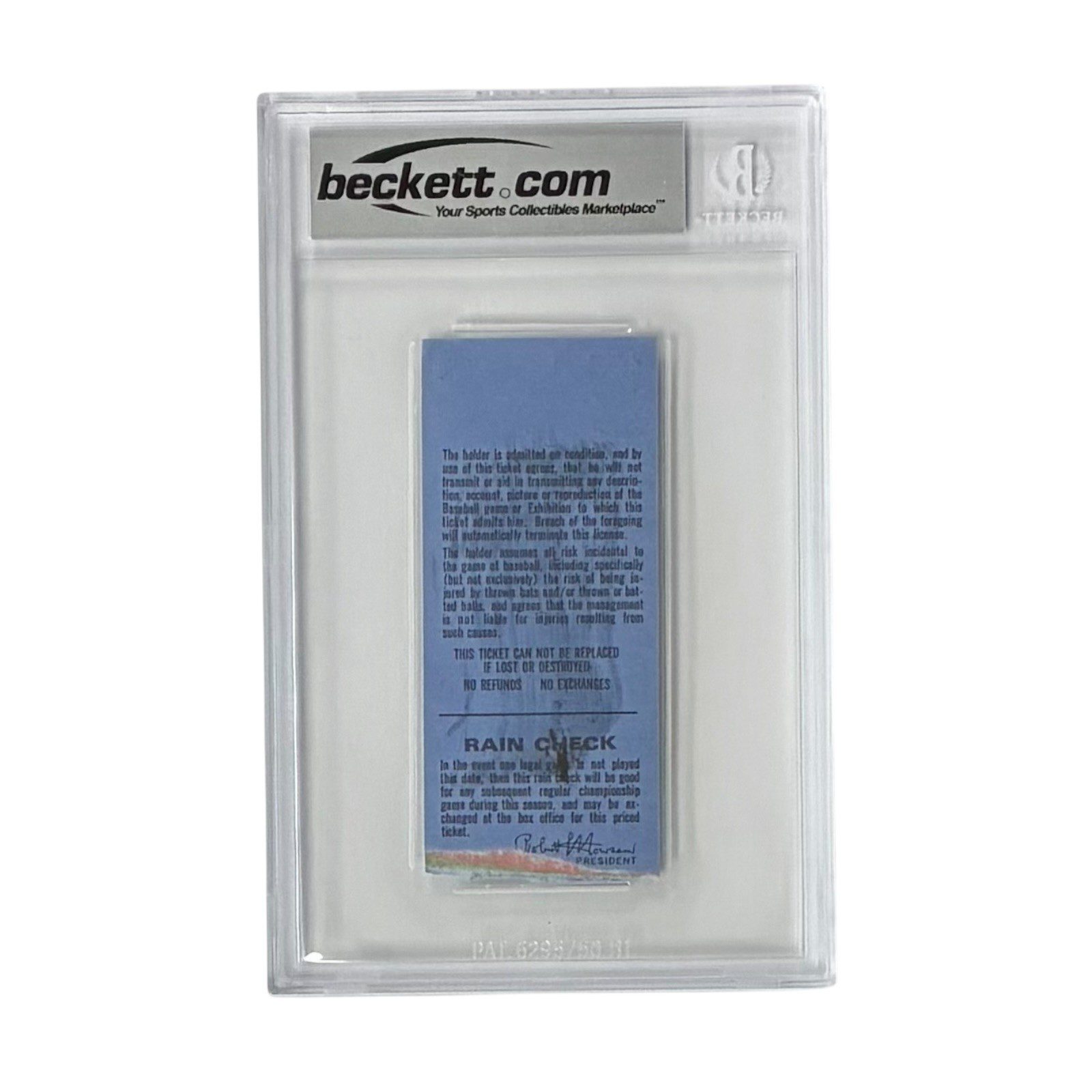 PETE ROSE AUTOGRAPHED TICKET STUB 5/8/1978 BECKETT 3 VG AUTO 10 15653472 - Image 3