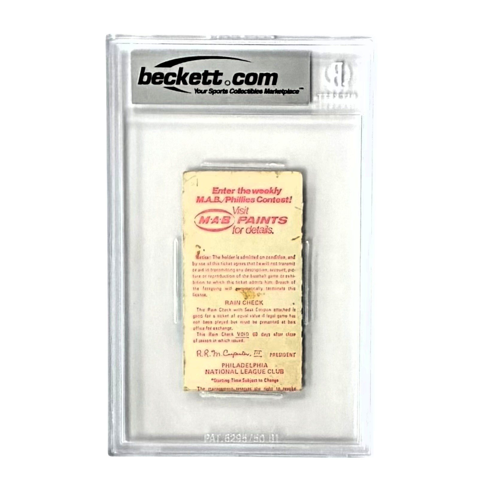 PETE ROSE AUTOGRAPHED TICKET STUB 7/10/1981 BECKETT 3 VG AUTO 10 17547962 - Image 2