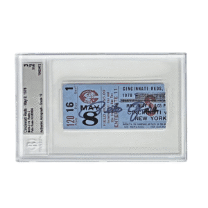 PETE ROSE AUTOGRAPHED TICKET STUB 5/8/1978 BECKETT 3 VG AUTO 10 15653472
