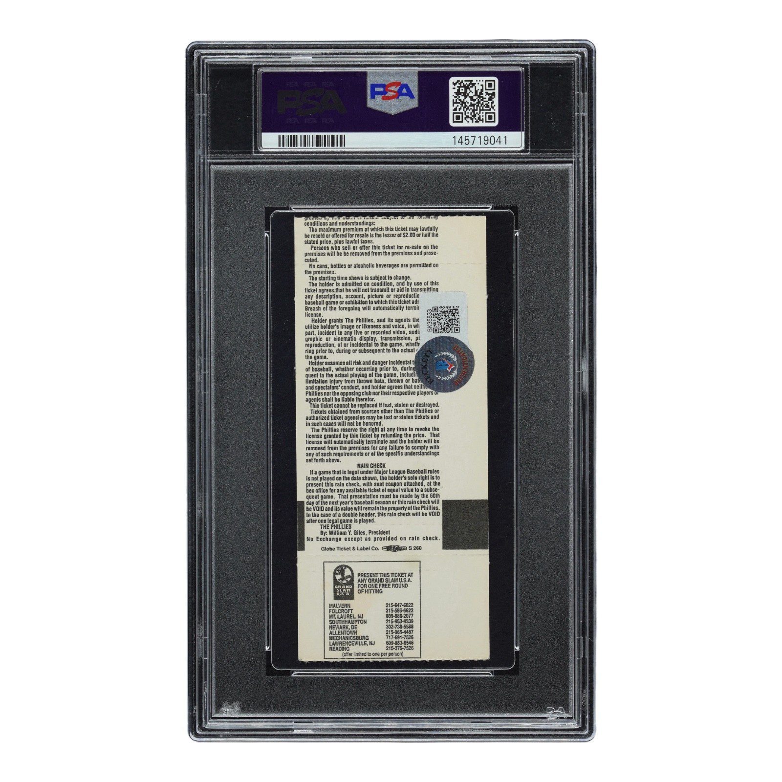 SAMMY SOSA SIGNED CUBS DEBUT TICKET STUB 4/7/1992 PSA 145719041 NM 7 - Image 3