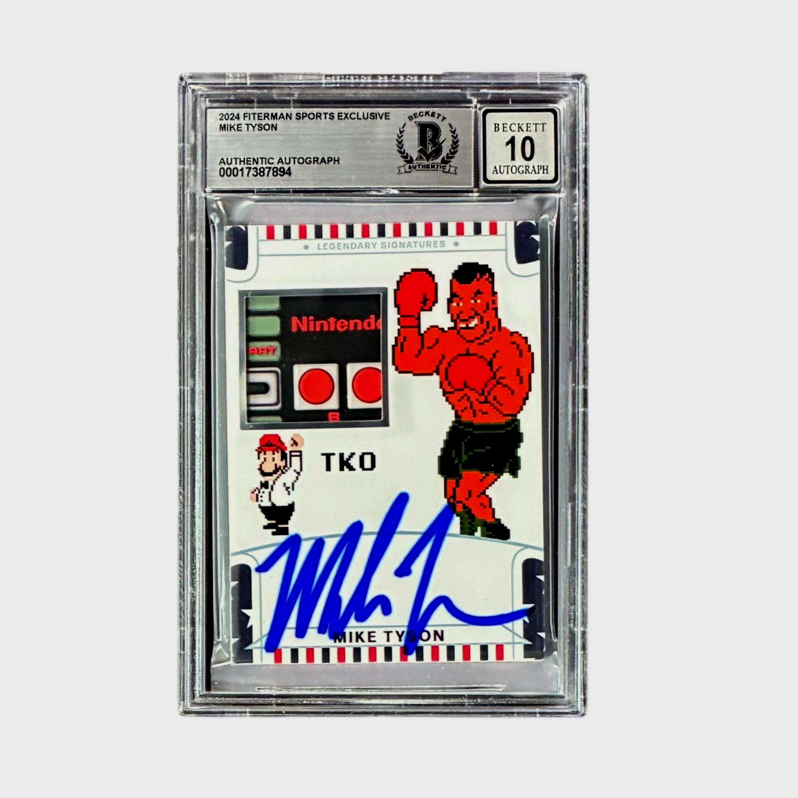 MIKE TYSON 2024 FITERMAN SPORTS EXCLUSIVE PUNCH OUT SIGNED CARD BAS 17387894