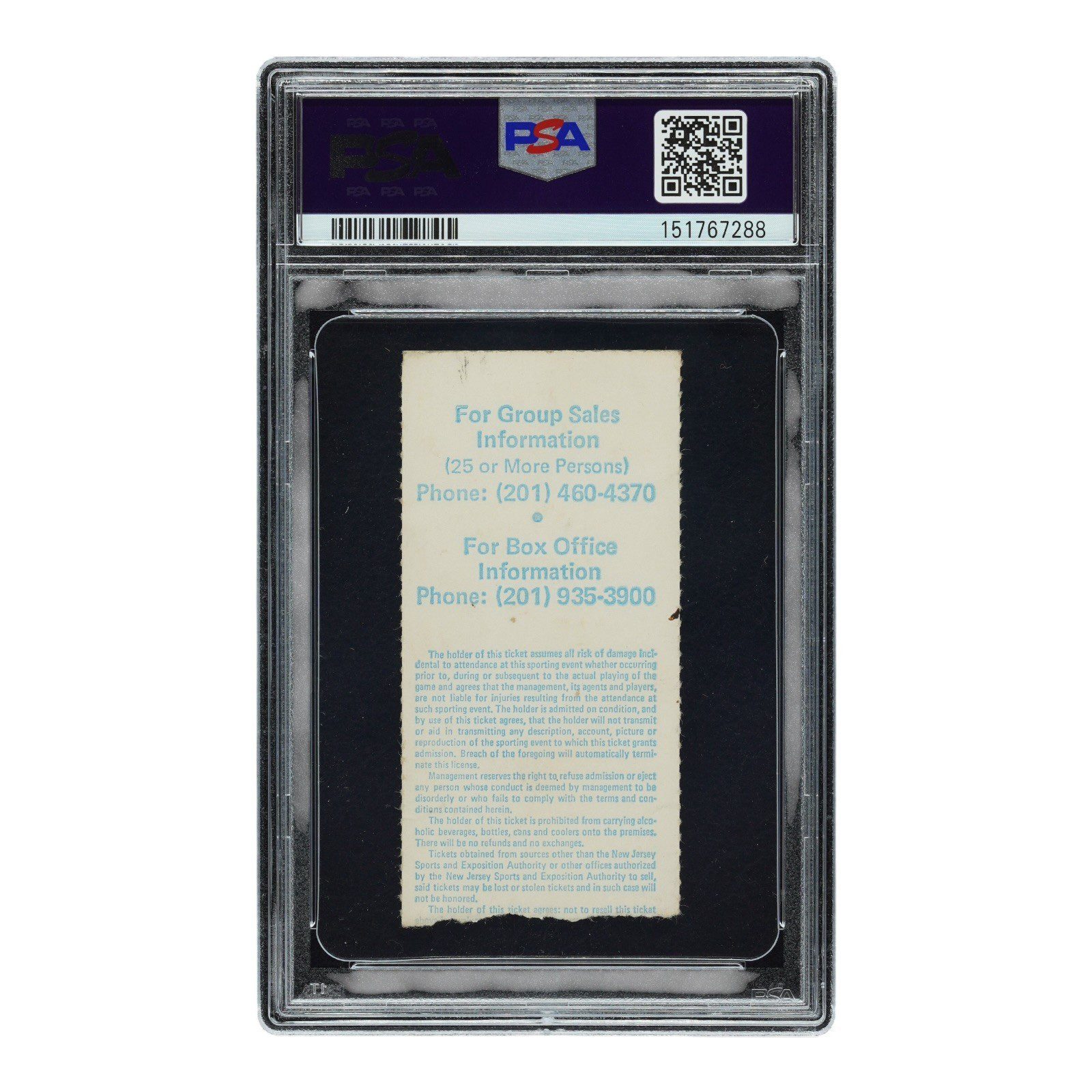 HAKEEM OLAJUWON CLYDE DREXLER 1981 NCAA DOUBLE HEADER TICKET STUB PSA 4 - Image 2