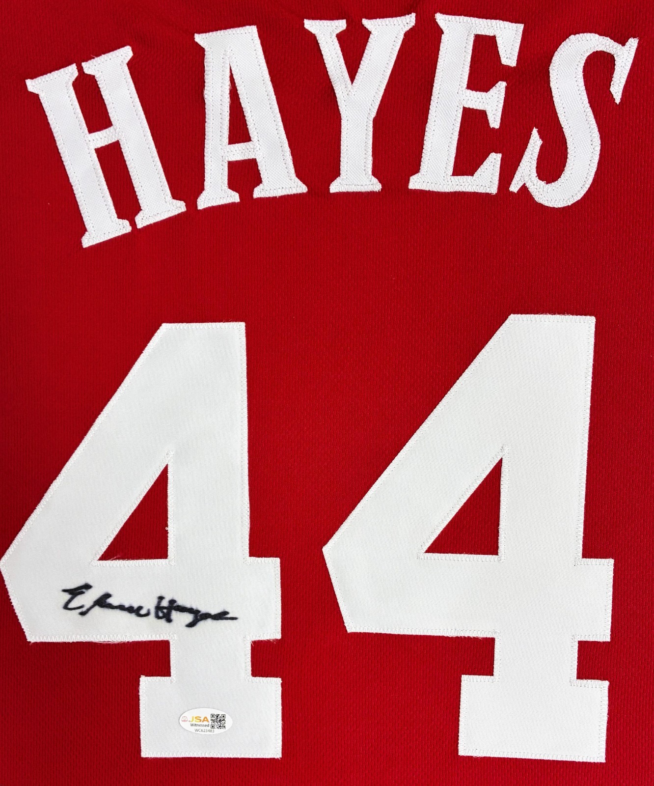 ELVIN HAYES SIGNED AUTOGRAPHED RED WHITE CUSTOM JERSEY JSA AUTHENTICATED - Image 2