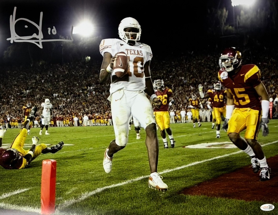 VINCE YOUNG SIGNED AUTOGRAPHED 16x20 PHOTO JSA AUTHENTICATION #3 Longhorns