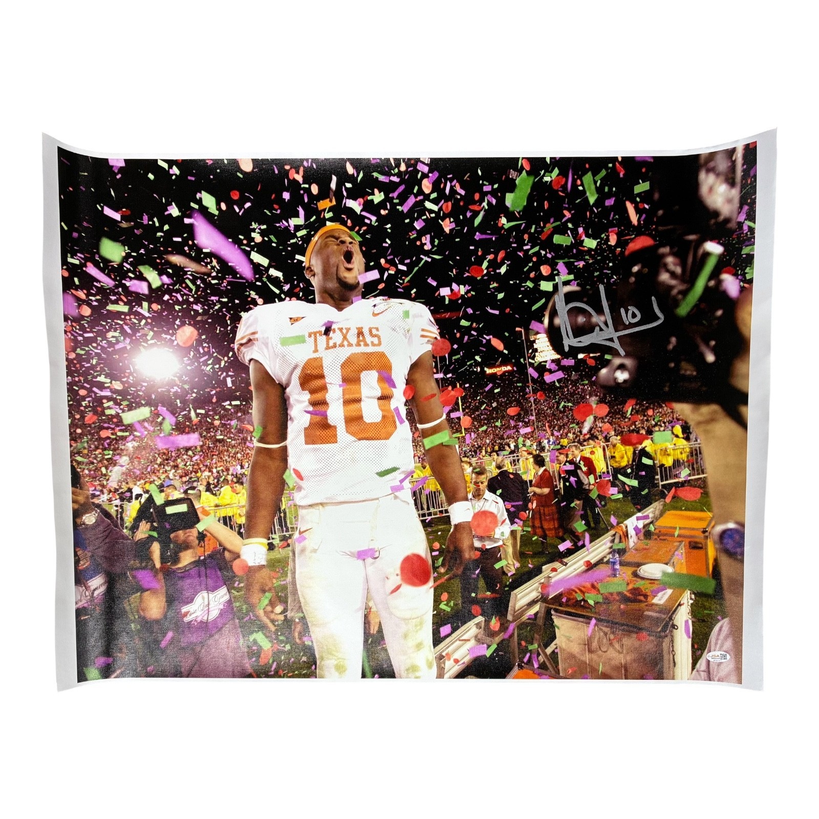 VINCE YOUNG SIGNED 30 1/2 x 23 1/2 UNSTRETCHED CANVAS JSA WC623471