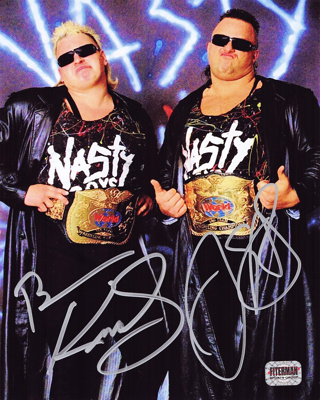 THE NASTY BOYS BRIAN KNOBBS & JERRY SAGGS SIGNED 8x10 PHOTO FITERMAN SPORTS #1