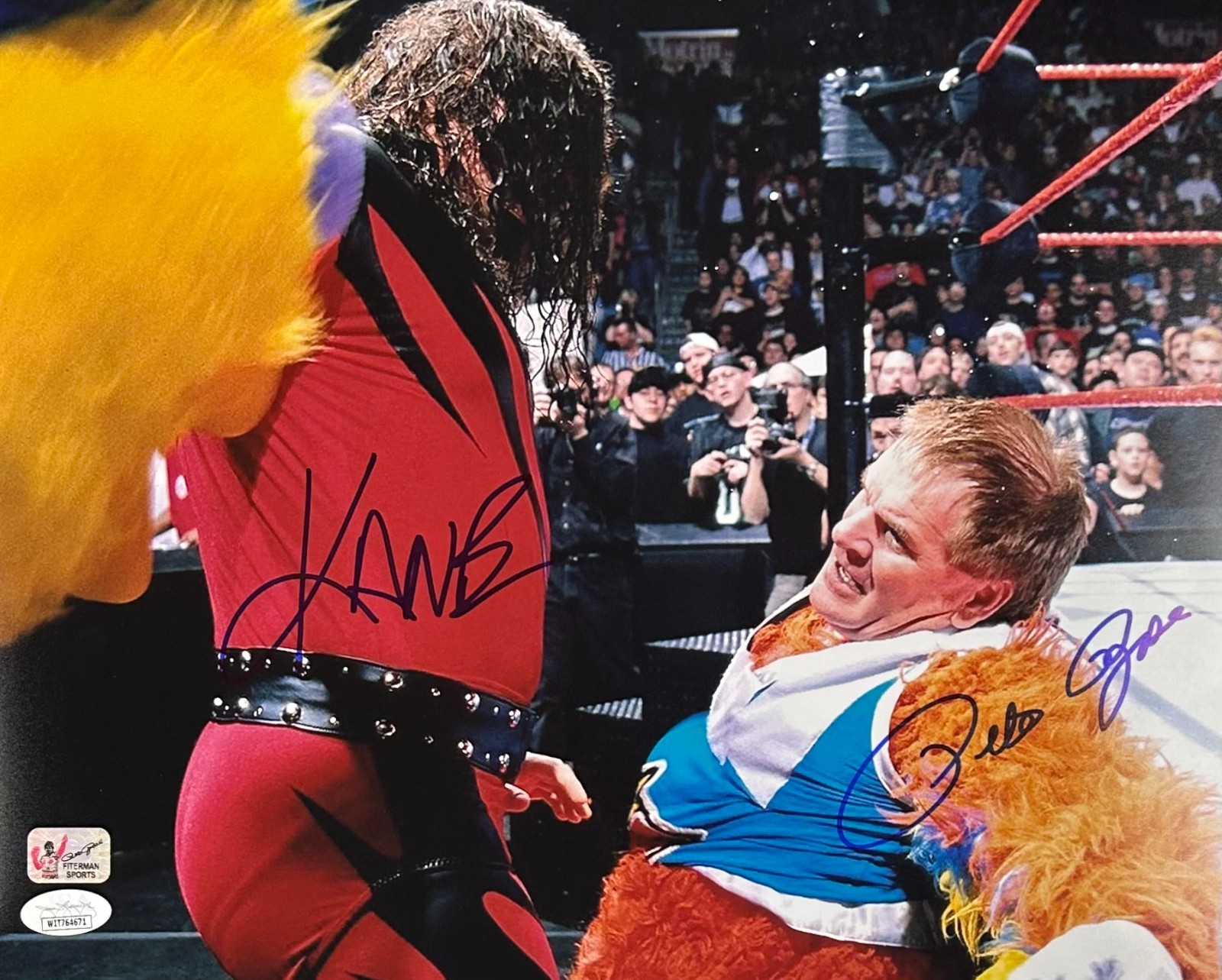PETE ROSE & KANE AUTOGRAPHED 11x14 PHOTO JSA WWE 11