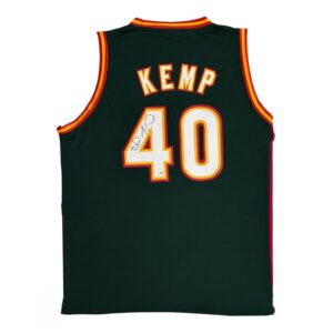SHAWN KEMP AUTOGRAPHED GREEN/RED/YELLOW JERSEY JSA AUTHENTICATED