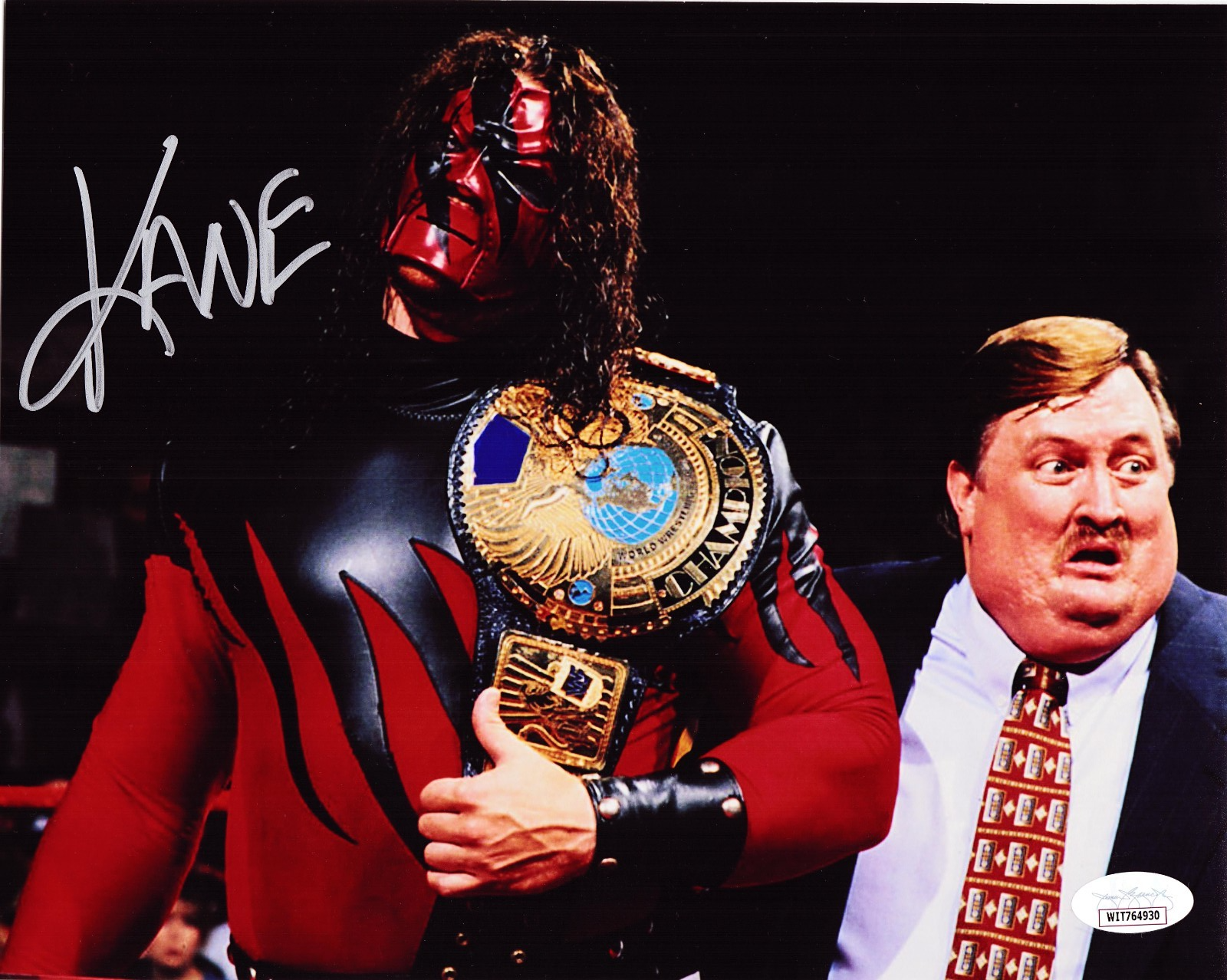 KANE AUTOGRAPHED 8x10 PHOTO JSA WWE 4