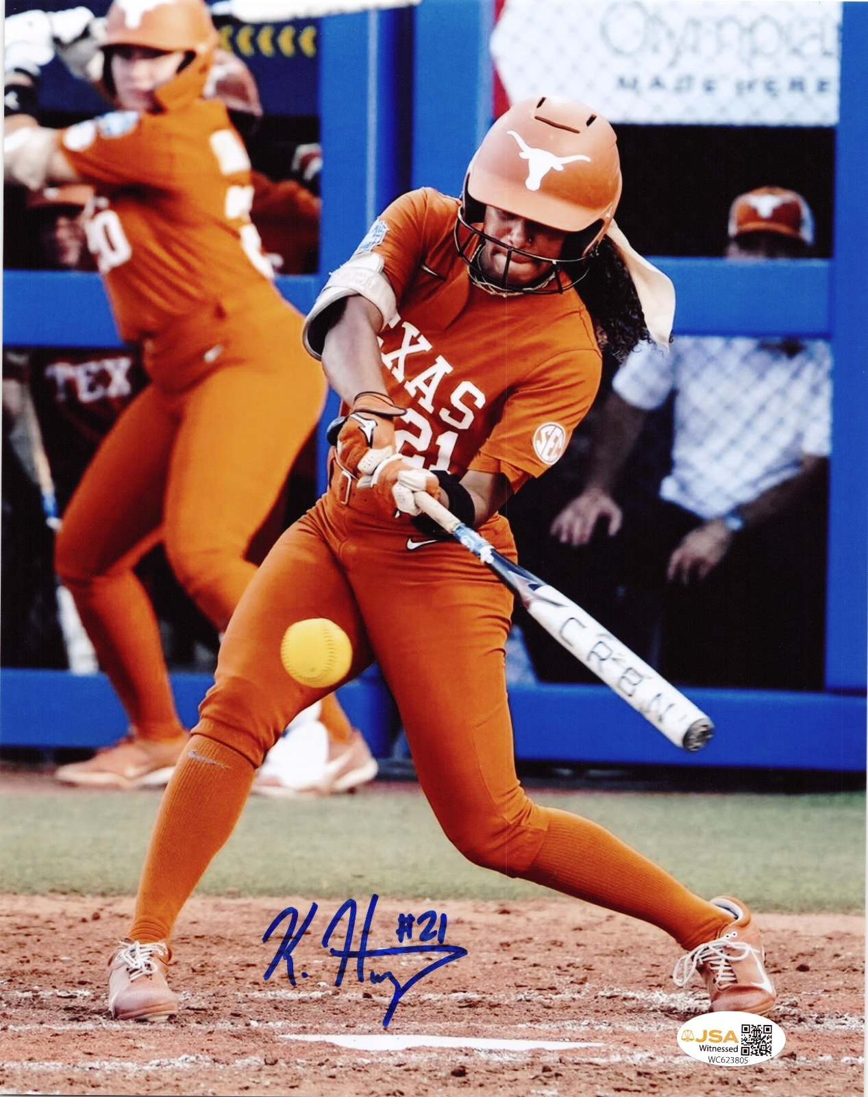 KAYDEN HENRY AUTOGRAPHED 8x10 PHOTO JSA TEXAS LONGHORNS #2