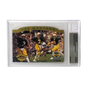 JOE MONTANA AUTOGRAPHED 1993-97 UPPER DECK COMMEMORATIVE CARD 4 BECKETT 20197613
