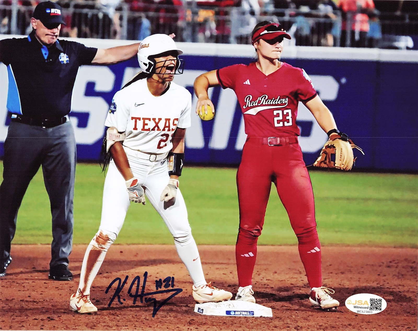 KAYDEN HENRY AUTOGRAPHED 8x10 PHOTO JSA TEXAS LONGHORNS #4