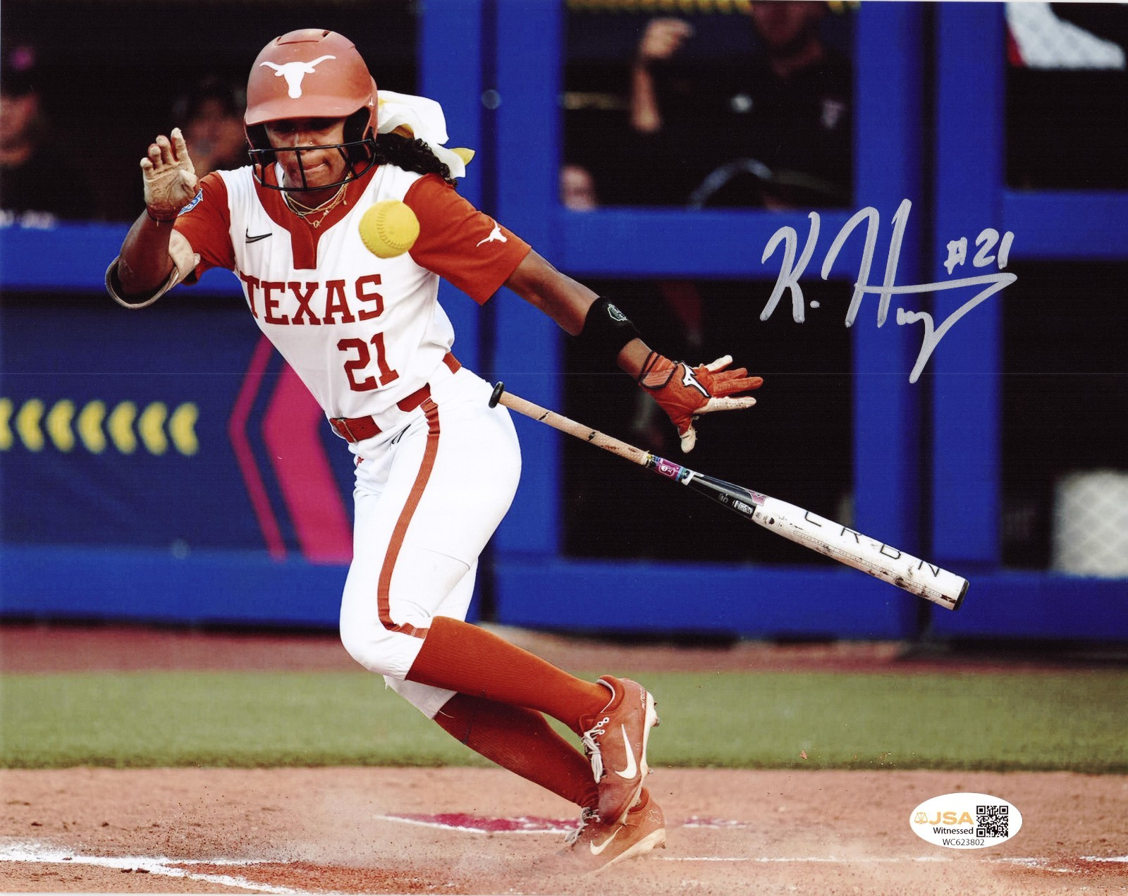 KAYDEN HENRY AUTOGRAPHED 8x10 PHOTO JSA TEXAS LONGHORNS #5
