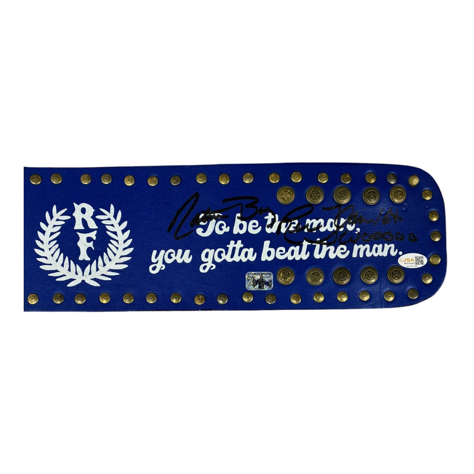 RIC FLAIR AUTOGRAPHED CUSTOM BLUE & GOLD BELT JSA NATURE BOY 16x Wooooo BLACK - Image 2