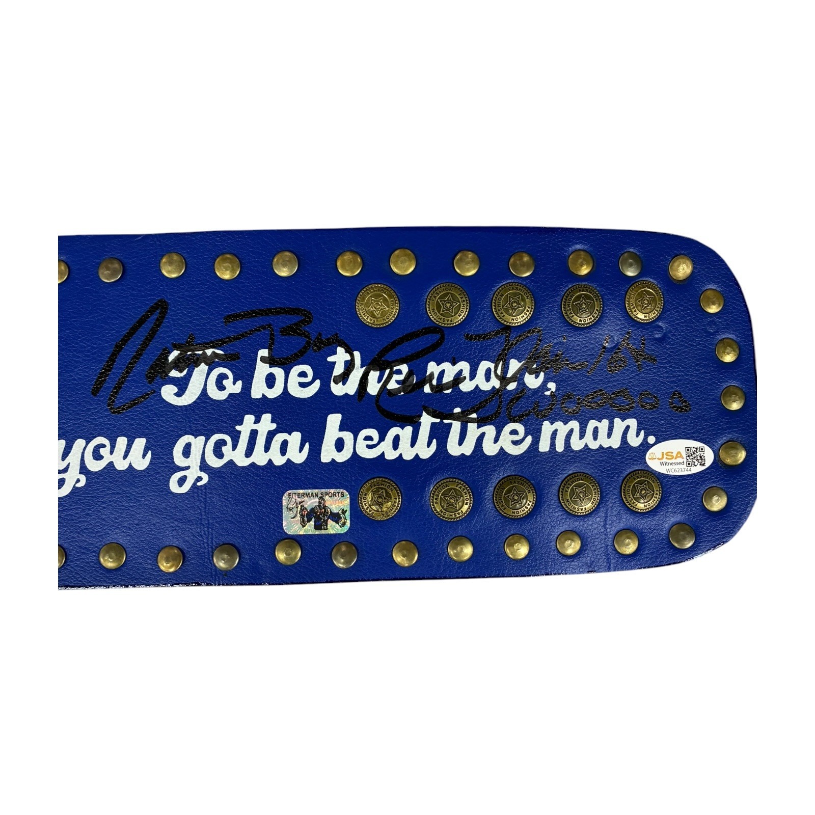 RIC FLAIR AUTOGRAPHED CUSTOM BLUE & GOLD BELT JSA NATURE BOY 16x Wooooo BLACK - Image 3