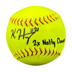 KAYDEN HENRY SIGNED SOFTBALL JSA TEXAS LONGHORNS 2x Natty Champs