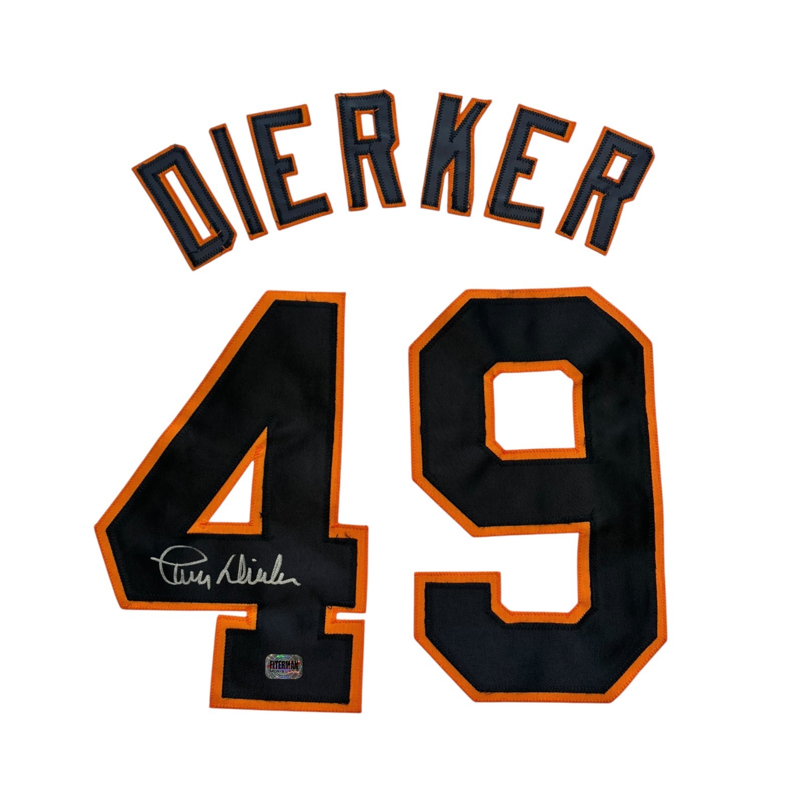 LARRY DIERKER AUTOGRAPHED CUSTOM WHITE JERSEY FITERMAN AUTHENTICATION - Image 2